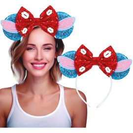 Serre-Tête Souris Cinéma NUd Rouge Sequins