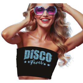 Top Bandeau Noir Disco Fever Paillettes Femme