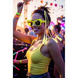 3 Tresses Cheveux Artificiels 35cm Jaune