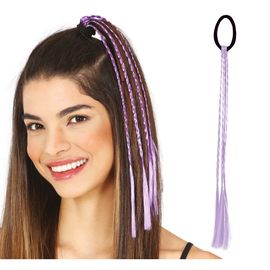 3 Tresses Cheveux Artificiels 35cm Lilas