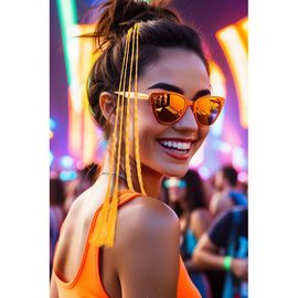 3 Tresses Cheveux Artificiels 35cm Orange