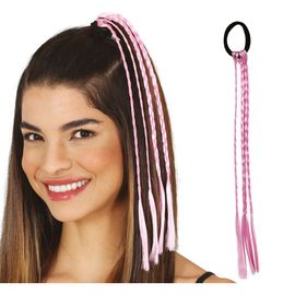 3 Tresses Cheveux Artificiels 35cm Rose