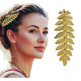 Barrette Cheveux Feuille Laurier Antique Métal Or