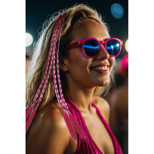 3 Tresses Cheveux Artificiels 35cm Fuchsia