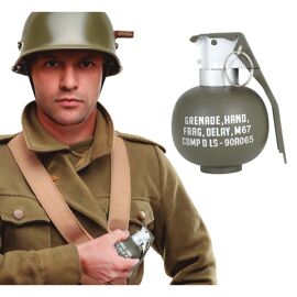 Grenade Militaire Factice Son Lumière 10cm Vert