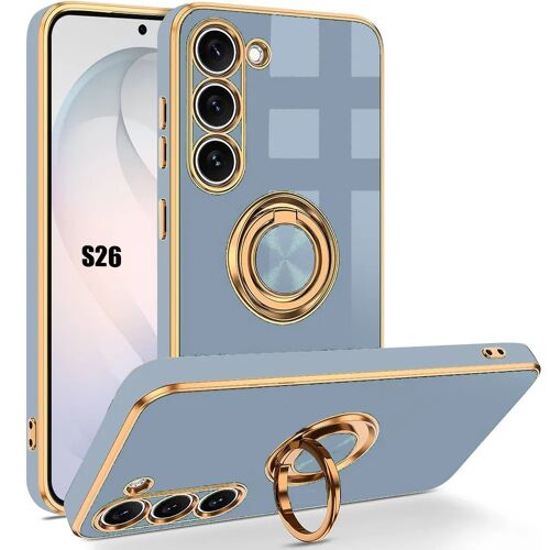 Coque pour Samsung Galaxy S26, Protection Silicone Légère Slim avec Anneau Rotatif 360° - Bleu - E.F.Connection