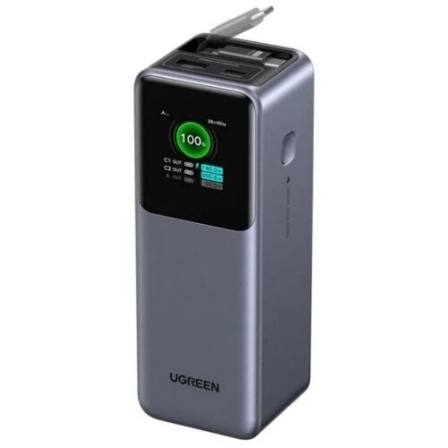 Ugreen Nexode 20000mah 165w Power Bank Avec Câble Rétractable (Noir)