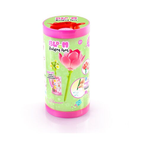 Stylo Bille Assemblable Canal Toys Flower Brick Pen Pre12 - Tige Verte Et Fleur Rouge