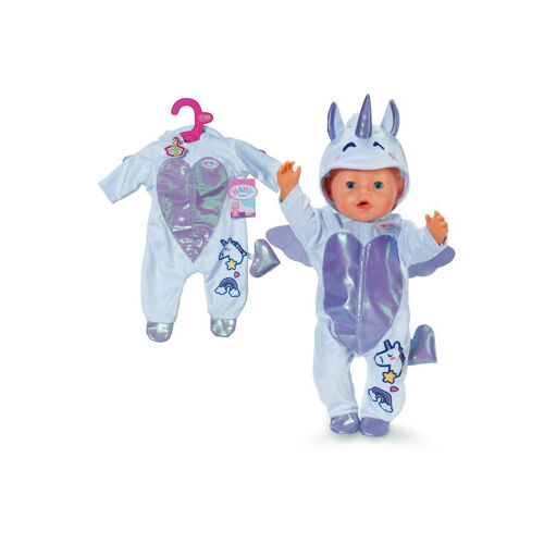Combi pantalon pour poupée BABY BORN 43 cm Licorne multicolore avec capuche et fermeture éclair