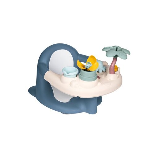 Siège de bain bébé 2-en-1 Smoby Little - plateau d'activités réglable, bleu mat, dès 6 mois