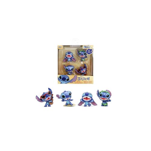 Set 4 Pièces Figurines Jada Disney Stitch - Métal 6 Cm, Boîte Vitrine