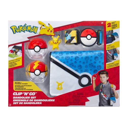 Figurine Playset Pokémon Pikachu Clip 'N' Go Jazwares - Bandolier avec 2 Poké Balls et figurine 5 cm