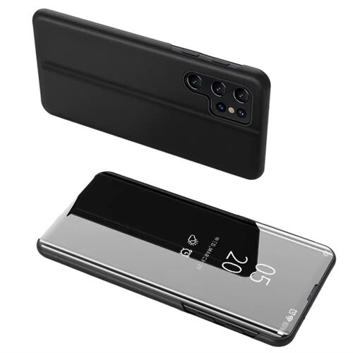 Housse pour Samsung Galaxy S26 Ultra 5G - etui coque portefeuille clear view miroir + film ecran - NOIR