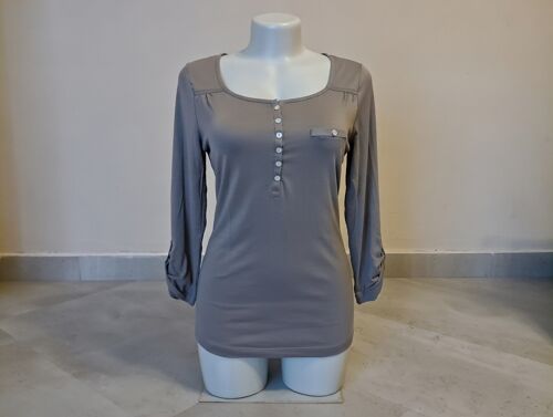 Top Taupe Manches Longues Fluide Taille 1 Gdm Grain De Malice Bouton De Rechange