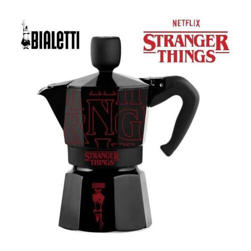 Cafetière Moka Express Bialetti Stranger Things 6 Tasses 270 Ml Noir/Rouge Bouton Musical Usb-C