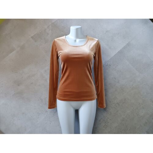 Top Velours Ocre Taille 34-36 Manches Longues Les Essentiels La Redoute