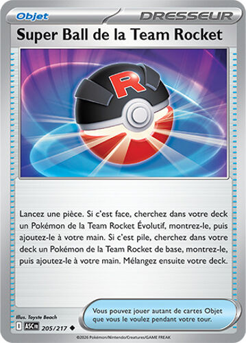 Carte Pokémon - Super Ball De La Team Rocket - 205/217 - Héros Transcendants