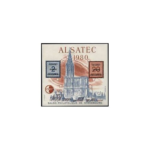 Salon Philatélique De Strasbourg "Alsatec" : Cathédrale De Strasbourg Bloc Feuillet C N E P N° 1 Année 1980 Yvert Et Tellier Luxe