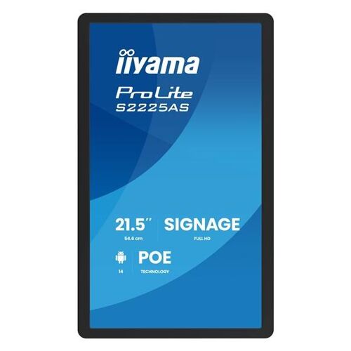 iiyama ProLite S2225AS-B1P - 22" écran plat LCD - signalisation numérique - avec lecteur multimédia SoC intégré - Android - 1080p 1920 x 1080 - mat, noir