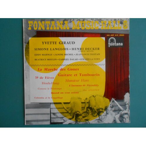 Fontana Music-Hall N°8 33 Tours 25 Cms