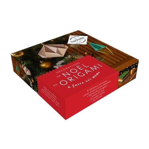 Décorations De Noël En Origami À Faire Soi-Même - Avec 1 Livret D'instructions Détaillées, 100 Feuilles D'origami, 1 Plioir En Bois, 20 Perles Dorées Et Du Fil Doré