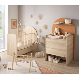 Pack Chambre Bébé Évolutif ¿ Lit Bébé 120x60 Transformable En 90x190 + Commode À Langer Évolutive En Bureau