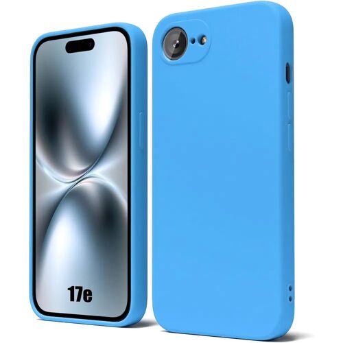 Coque pour iPhone 17e, Silicone Liquide Protection Slim Légère Souple Anti-Rayures - Bleu - E.F.Connection