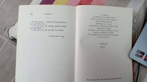 Albert Camus Carnet Édition Numérotée 257 Collection Soleil Chez Gallimard