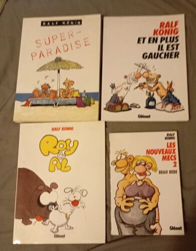 Lot 4 Bd Ralf Konig ( Homosexualité) Les Nouveaux Mecs 2, Beau Bébé ( 03/1994) / Super Paradise (2000) / Et En Plus Il Est Gaucher (09 / 2006) / Roy Et Al (09/ 2005)