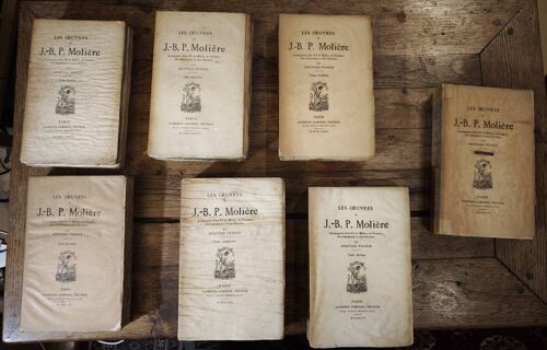Les ?uvres De J. - B. P. Molière Accompagnées Une Vie De Molière, Un Commentaire Et Un Glossaire Par Anatole France. Alphonse Lemerre Éditeur Paris 1876. 7 Tomes.