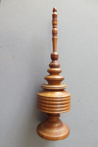 Ancien Flacon À Maquillage De Khôl En Bois