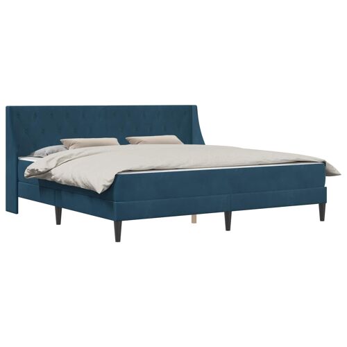 vidaXL Cadre de lit avec matelas Montage mural 2 pcs Bleu Velours