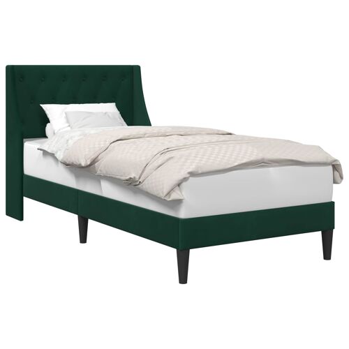 vidaXL Cadre de lit avec tête de lit Vert foncé 90 x 200 cm Velours