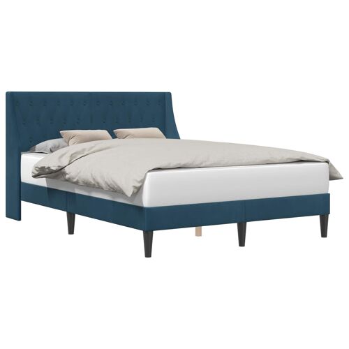 vidaXL Cadre de lit avec tête de lit Bleu 120 x 190 cm Velours