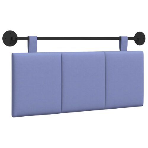 vidaXL Tête de lit suspendue Rayé Bleu denim 110 x 55 x 5 cm tissu