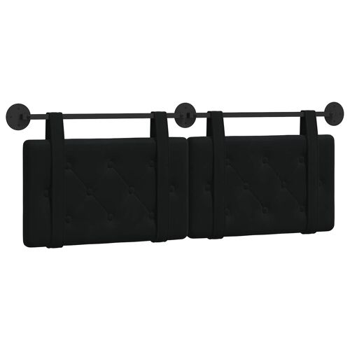 vidaXL Tête de lit suspendue Noir Velours