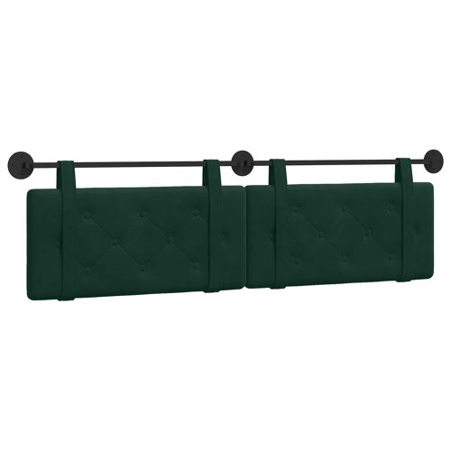 vidaXL Tête de lit suspendue Vert foncé 190 x 55 x 5 cm Velours