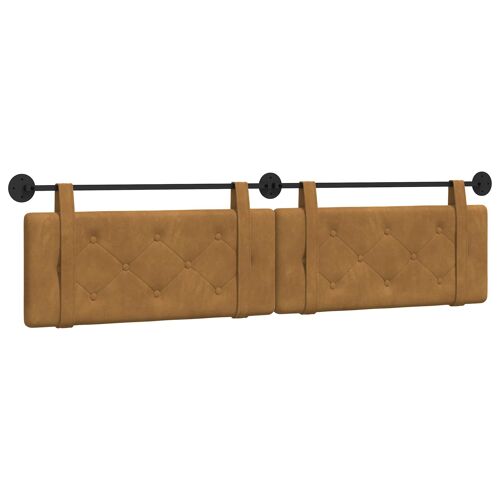 vidaXL Tête de lit suspendue Marron 210 x 55 x 5 cm Velours