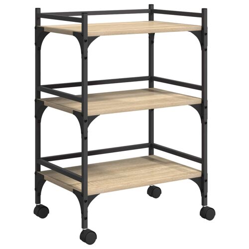 vidaXL Chariot de cuisine Chêne Sonoma 50 x 35 x 75,5 cm