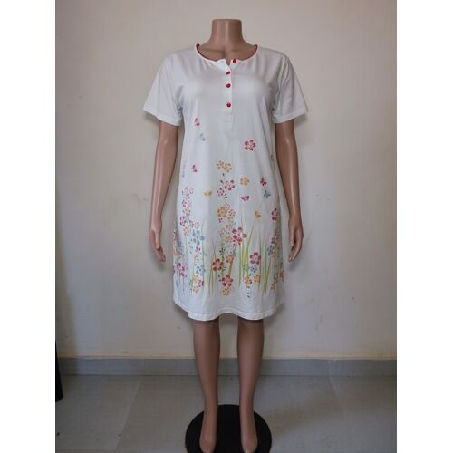 Chemise De Nuit Coton Imprimé Fleuri Taille Unique