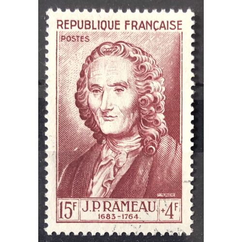 Célébrités 1953 - Xii Au Xxème Siècle - Jean-Philippe Rameau 15f+4f Brun Carminé (Superbe N° 947) Obl - France Année 1953 - Brn83 - N34407