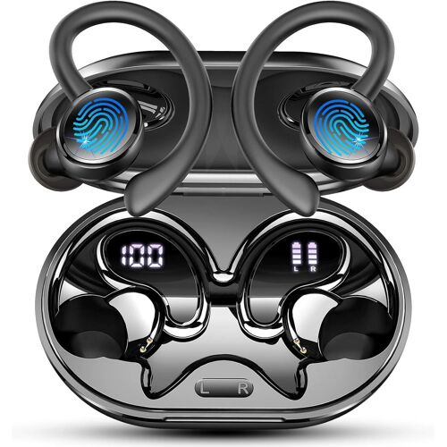 MEVRONISSHOP-2026 Ecouteurs Bluetooth sans Fil Sport, Écouteur Bluetooth 5.4 avec HiFi Stéréo, 50H Écouteur Bluetooth 4 ENC Réduction Bruit Mic, IP7 Étanche Oreillette Bluetooth, Écran LED Casque pou