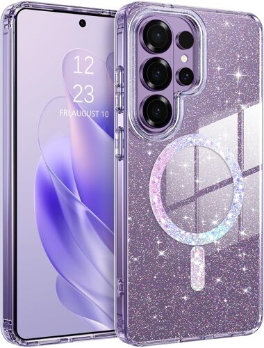 LORANKA-Coque à Paillettes pour Samsung S26 Ultra, Magnétique Compatible avec MagSafe, Etui Bling Cristal Housse de Téléphone Antichoc Anti-Rayures Case pour Samsung Galaxy S26 Ultra 6.9"", Transparen