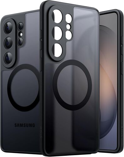 LORANKA-Coque Magnétique pour Samsung Galaxy S26 Ultra, Compatible avec MagSafe, Protection Complète Objectif de Caméra, Étui Housse Antichoc à Dos Translucide Mat (Noir)