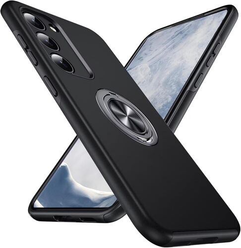 ELVORIX-ESONG Coque pour Samsung Galaxy S26+Plus avec Support,Ultra Fine Militaire Antichoc Protection Housse 360 °Anneau Béquille Telephone Case Magnétique Etui,pour Aimantée Voiture Argent