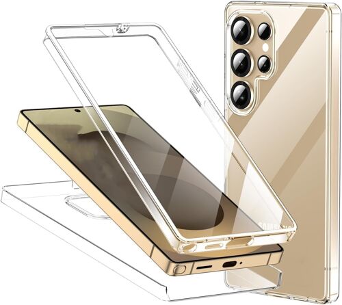 ELVORIX-Coque pour Samsung Galaxy S26 Ultra, avec Protecteur d'écran Protection complète du Corps à 360°Housse de Protection Antichoc Case Silicone- Transparente