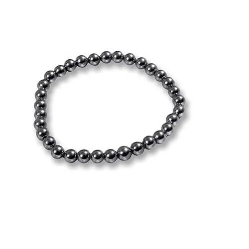 Bracelet Élastique En Perles 8 Mm Noir Magnétique Bracelet Aimanté