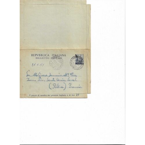 Italie Entier Postal Quadriga Circulé