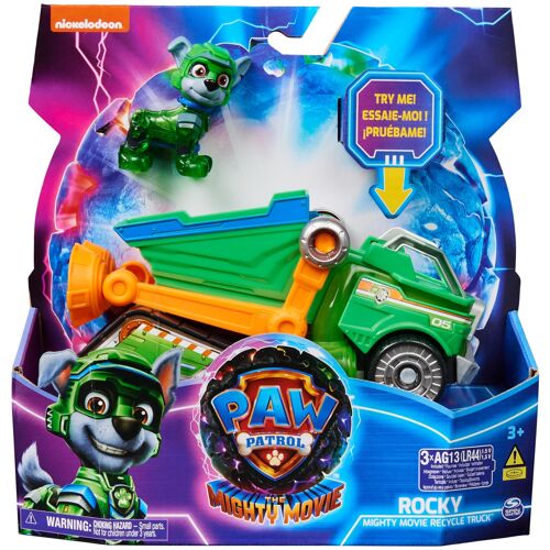 PAW Patrol Vehicule + Figurine Rocky La Super Patrouille - Le Film