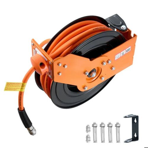 Enrouleur Automatique pour Tuyau d'Air Comprimé-Duoku-15 m x 9,5 mm-Tuyau d'Arrivée de 1,52 m-Montage Mural ou Plafond